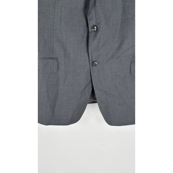 Saks Fifth Avenue Two Button Wool Blend Suit Jacket Blazer Men Size 44L Grey New - Picture 3 of 10